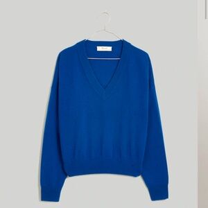 Madewell Blue V-Neck Sweater